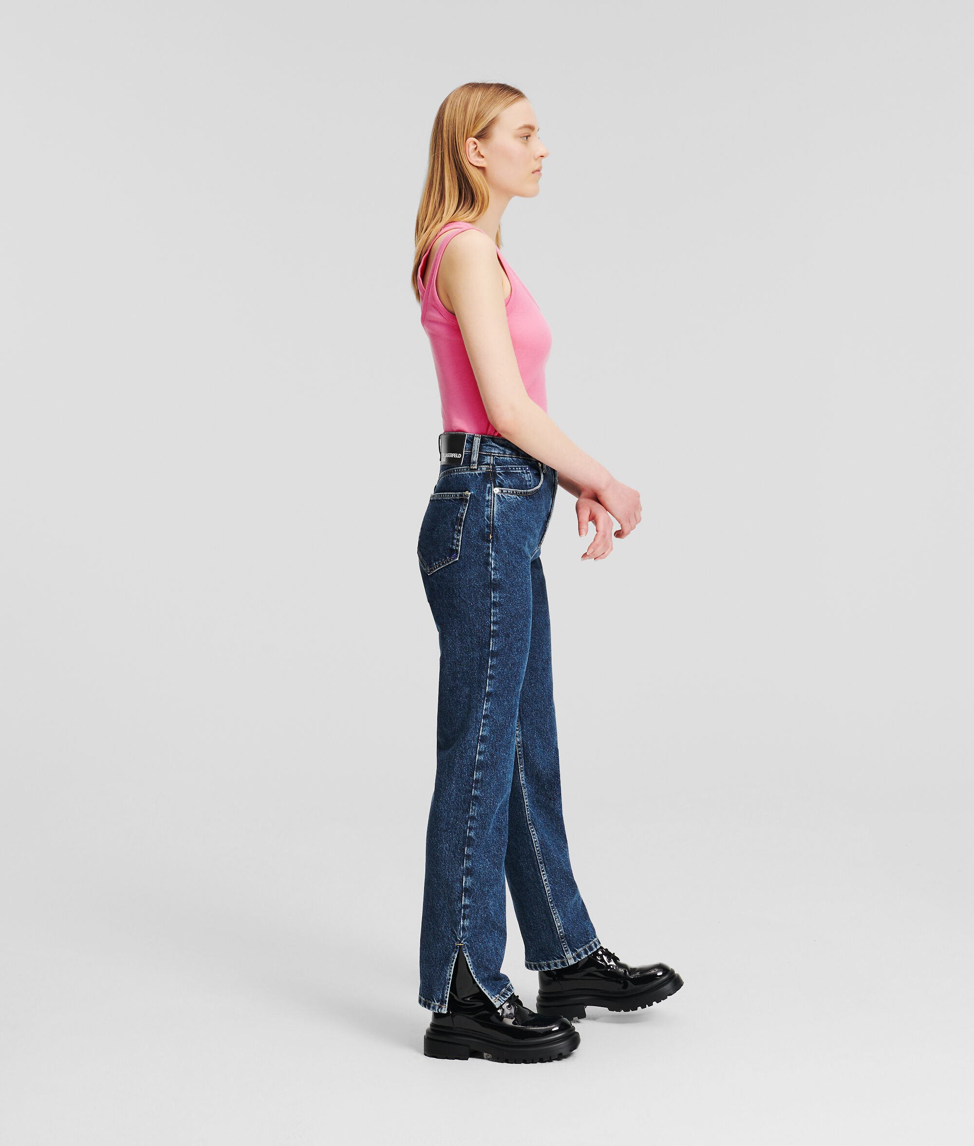 (image for) Excellent Performance KLJ HIGH-RISE STRAIGHT JEANS WITH SPLIT HEM